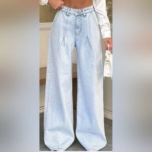 Light Blue Wide-Leg Jeans